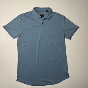 Cuts Polo Mens Medium Blue CURVE HEM Short Sleeve Shirt